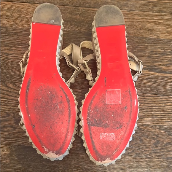Christian Louboutin Tan Studded Women's Sandals - Picture 7 of 9
